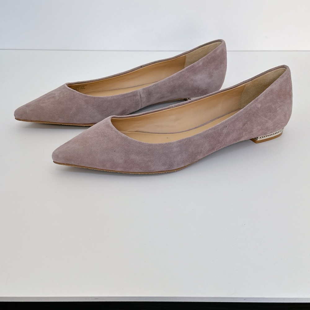 BADGLEY MISCHKA POINTED TOE SUEDE FLATS
